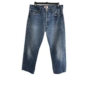Levi's 501 Original Fit Button Fly Straight Leg Blue Denim Jeans Men’s W35 L38